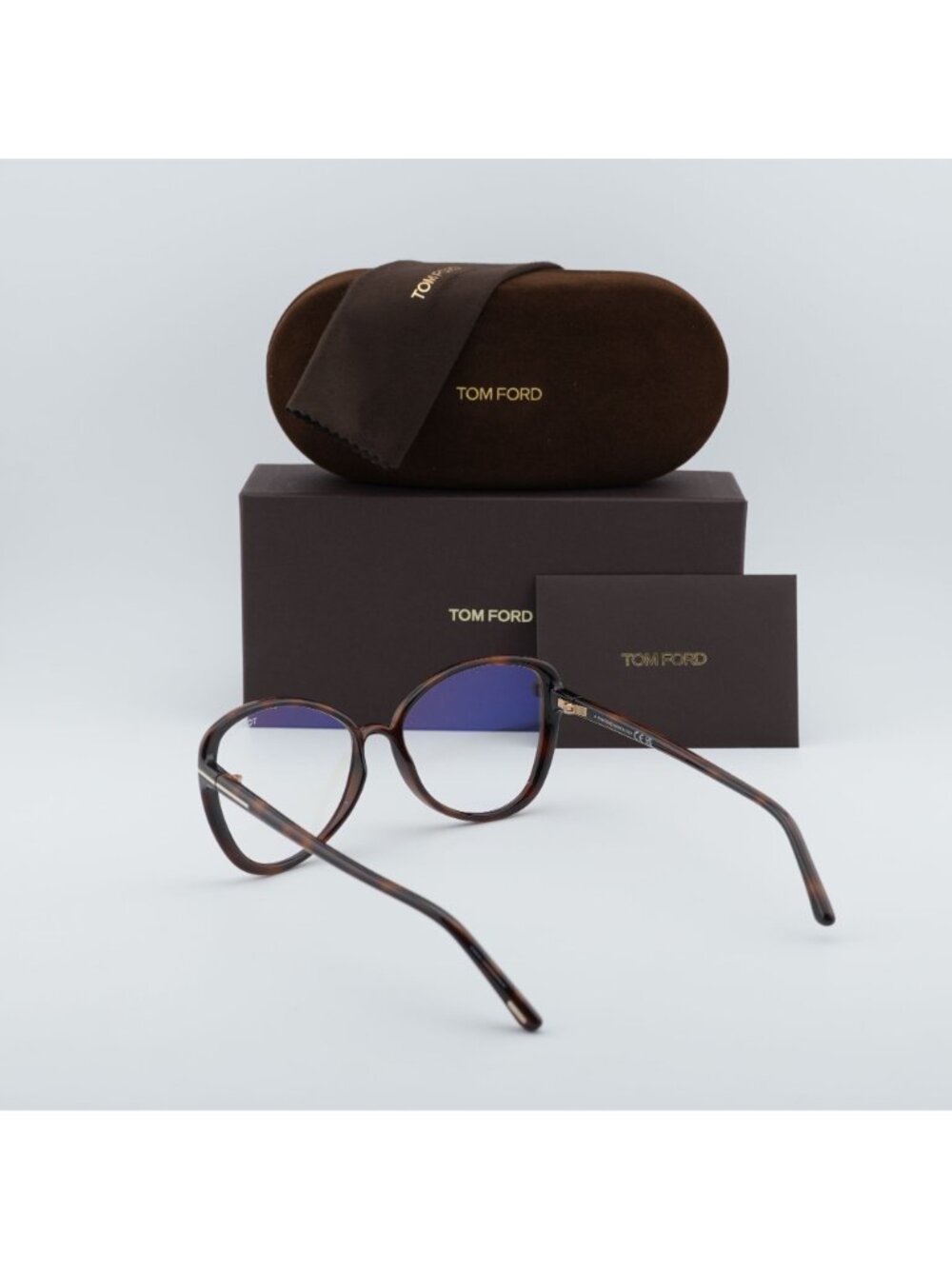 Tom Ford FT5907-B 052 Butterfly Eyeglasses 55mm - Dark Havana / Blue Light Block - Picture 4 of 10